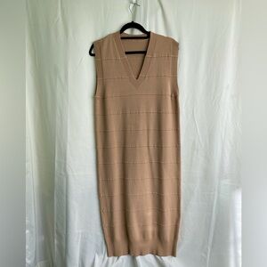 Brand New. Sleeveless Tan Knit Dress